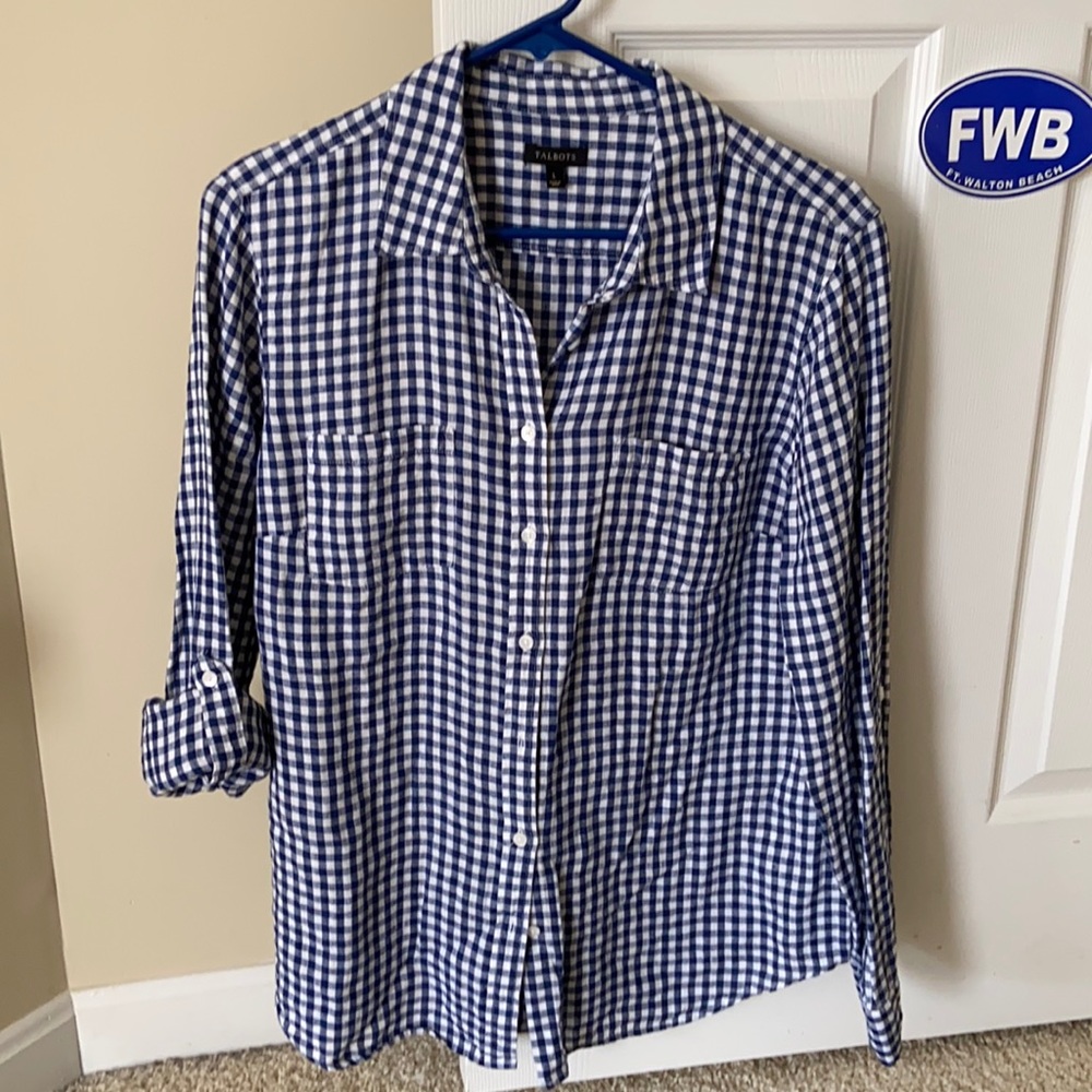 Talbots ladies linen long sleeve shirt.